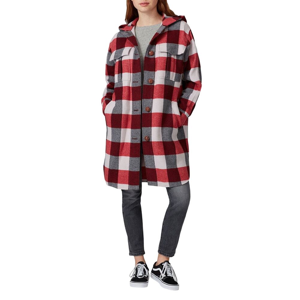 RAG & BONE Plaid Beck Coat in Red White Black Size Large MSRP $850